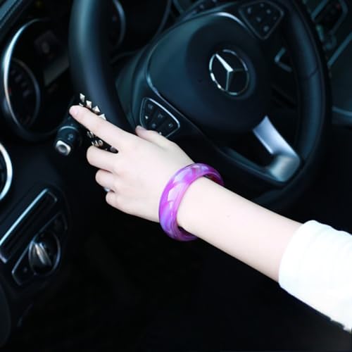 Bracelet jonc calcédoine violette résistant pour poignet sublimé