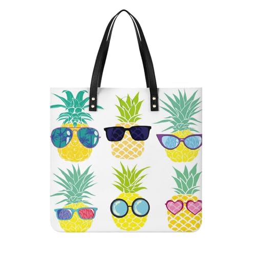Sac à bandoulière tote bag ananas grand format de voyage pour femme
