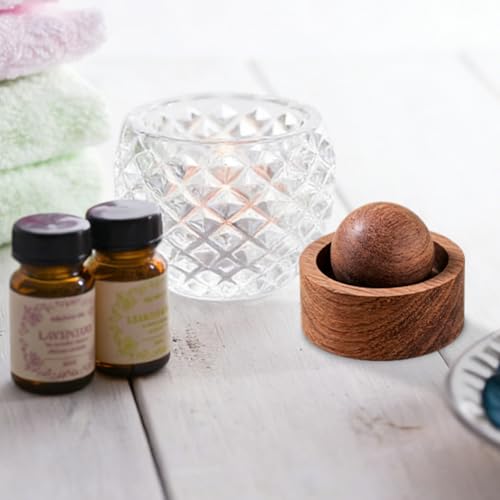 2 Stück Diffusor-Kugel Aus Natürlichem Holz für Ätherische Öle, Wiederverwendbarer Tragbarer Duftöldiffusoren, Handgefertigt Massiv Holz Aromatherapien Dekore für Heimbüro, Auto Verwenden
