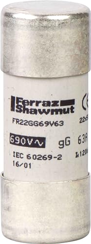 Fusible cil. 22 x 58mm tipo gL 100A para protección de líneas eléctricas y motores