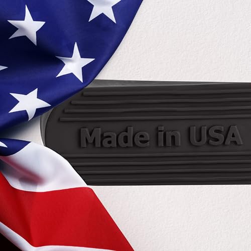Image of Large Big Rubber Door Stopper Made In USA - Door Stop Wedge for Carpet, Tile, Concrete Floor, Tall Door Stoppers for Bottom of Door - Heavy Duty for Commercial & Home - 6.5 x 2.75 x 1.9 Inches - Black