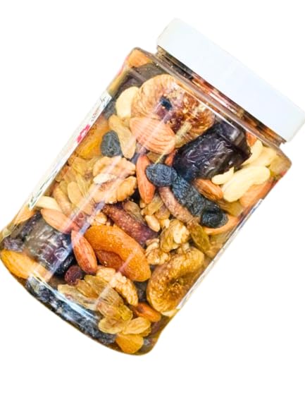 Aureva Premium 8-in-1 Dry Fruit Mix Diverse Nutrient Profile, Almonds Walnuts Cashews Pistachios Black and Green Raisins Dates Figs, Best Diet For Women, Raw Non-GMO, Keto Paleo Superfood, High Protein, Fiber & Omega-3s, Reusable Jar 400gm-image-31