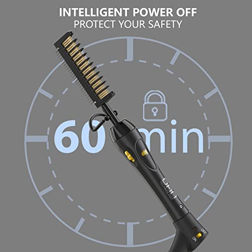 Dan Technology 500℉ Hot Comb,60 Min Auto-Off Hair Straightener Comb,7 Temperatures Adjustable Ceramic Hot Comb,Electric Pressing Comb For Black Hair,Professional Hot Combs For Natural Black Hair… #TOP3