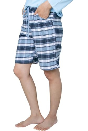 Boys Cotton Pajama Shorts Lounge Plaid Sleep Pants Soft Comfy Elastic Waist Drawstring with Pockets for Kids2