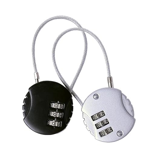 FEBLICH 3 Digit Travel Luggage Combination Lock, Gym Padlock Mini Combination Waterproof Resettable Bag Luggage Gate Padlock Outdoor for School Locker Backpack Travel Toolbox Storage (Combo)