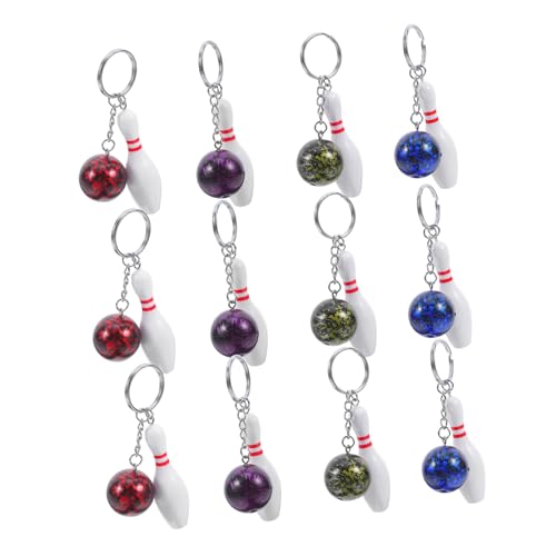 Porte clés mini bowling BESPORTBLE : lot de 36 pièces colorées pour décoration de sac