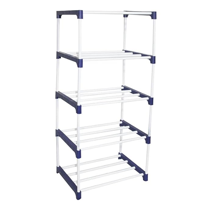 OBBO -FOLDABLE, Portable Shoe Rack for Home Storage, Easy to Move & Assemble, durable organizer for Home shoes/Folding Shoe Rack for Bedroom, Living Room,Entryway-5 layer