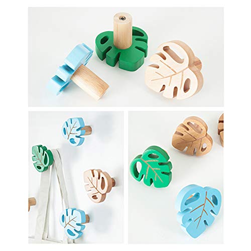 Kelendle 806ZY20KLGG1-1 4Pcs Wall Mounted Monstera Wooden Coat Hooks With Mounting Hardware Single Wall Hook Rack Clothes Hanger Organizer thumb #5