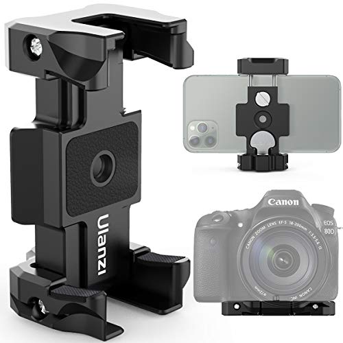Ulanzi ST-15 Arca Swiss Soporte de Trípode Para Teléfono de Liberación Rápida,adaptador de Trípode de Teléfono Plegable de Aleación de Aluminio Con Soporte de Cold Shoe Teléfonos
