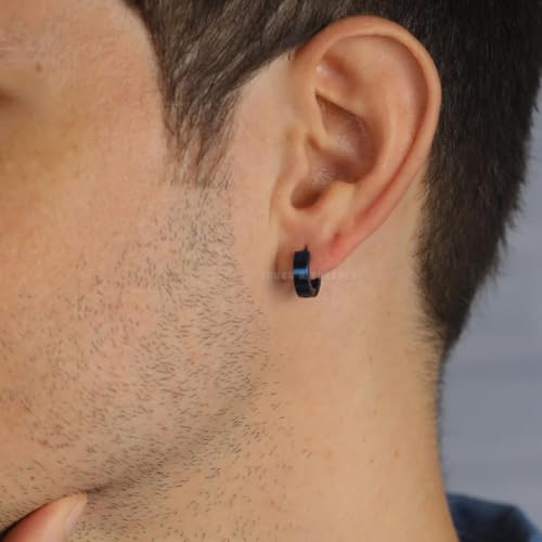Image of Young & Forever Gift Stainless Steel Hoop Stud Earrings for Men and Boys