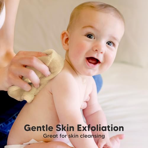 Image of 6-Pack Baby Washcloths - Soft Absorbent Viscose from Bamboo Washcloths for Face, Body, Baby Towels for Newborn, Kids, Toddlers, Infant, Gentle on Sensitive Skin, 10x10 Reusable Face Towels (Khaki)