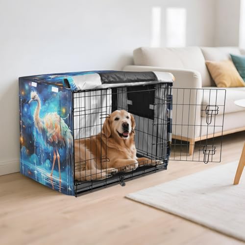Housse de cage imperméable chien chat bleu autruche art de l'espace