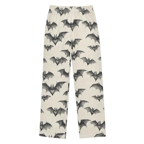Boys' Pants Halloween Scary Bat Long Bottoms Jogger Pants Elastic Waist Trousers with Pockets S-XL
