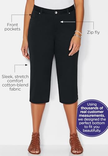 Catherines Women's Plus Size Sateen Stretch Capri4