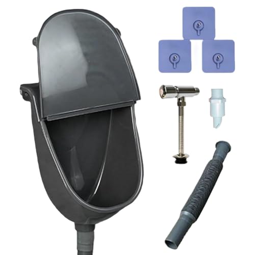 NILoykg& 男性用壁掛け式小便器(蓋付き) - 仮説トイレ トイレ洗浄式プラスチック製男性用尿分離器 無臭ダイバーターシステム、男の子、男性、寮、自宅、RV、キャラバン、バスルーム、旅行 屋内外兼用無臭設計,D