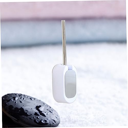 Set de brosse de toilette acier robuste accessoire durable blanc de bain - 4