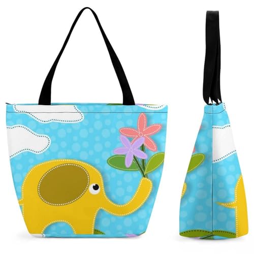 Sac de shopping pour voyage Éléphant Jaune : votre allié idéal pour les weekends