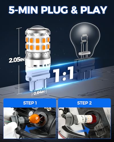 Image of Marsauto Upgraded 3156 3157 Amber Yellow LED Bulbs for Turn Signal Light Blinker Parking Marker DRL, 3056 3457A 4057 4157 Replacement with Projector 500% Brighter 27-SMD Pack of 2