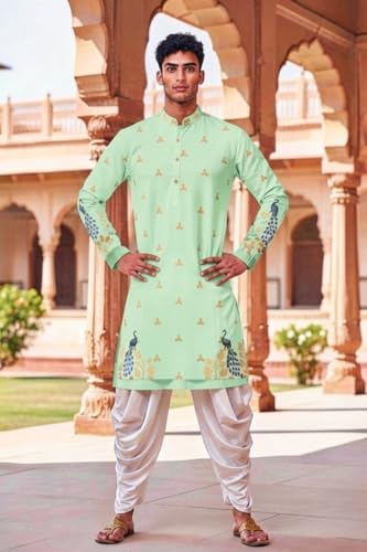 Image of Trustous Men's Pure Cotton Kurta Dhoti Set | Traditional Ethnic Wear for Festive, Wedding & Puja Occasion
