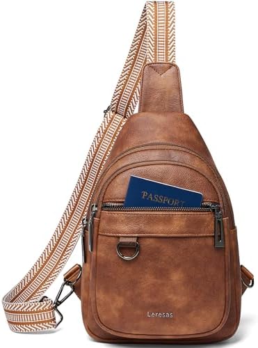 7L Sling Bag for Women Men Vegan Leather Crossbody Bags Fanny Pac...