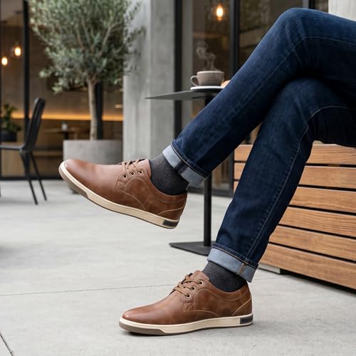 Image of Jousen Men's Fashion Sneakers Classic Retro Casual Shoes for Men Breathable Business Dress Sneaker