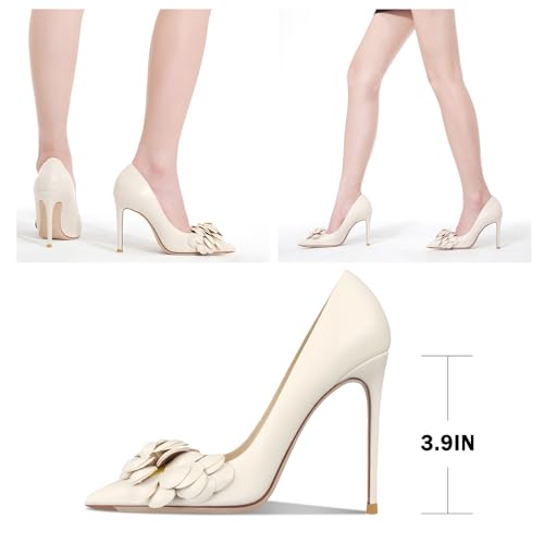 Image of Women's Pointed Toe Shallow Mouth Sexy Square Buckle Rhinestones 10cm Stiletto Heels Slip-on Wedding Party Banquet Big Size Shoes