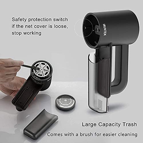 Iruntek Rechargeable Fabric Shaver, Electric Commercial Lint Remover With Led Display & Big Trash Box, 3-Speeds For Removing Fuzz And Pill From Clothes, Furniture, Sweater, Couch And Blanket, Black #TOP6