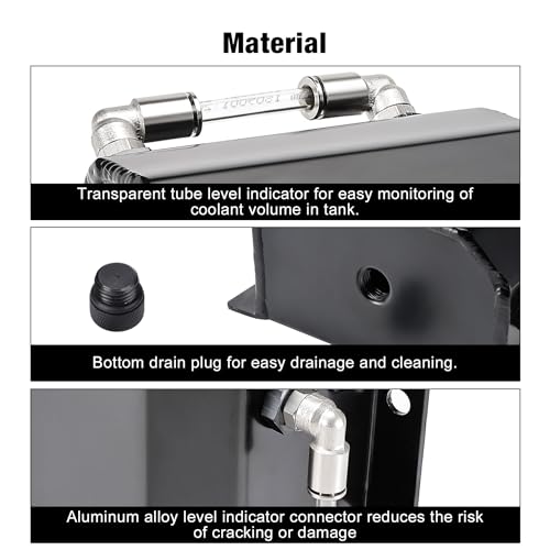 EVIL ENERGY Radiator Coolant Overflow Tank Aluminum, Universal Overflow Reservoir Tank, Upgraded Overflow Catch Can 1L Black by EVIL ENERGY - Used condition - Image 4