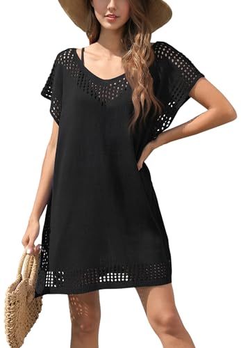 Chalier Hollow Out Swimsuit Coverup for Women, Womens Bathing Suit Beach Cover Up Swimwear Dress2