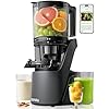 Canoly C16 Cold Press Juicer, 6" Extra-Wide Feed Chute, 300W AC Motor Juicer Machine, 3-IN-1 Strainers (Juice & Sorbet & Nut Milk), Fit Whole Fruits & Vegetables, Self-Precut System, Cosmic Gray