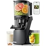 Canoly C16 Cold Press Juicer, 6" Extra-Wide Feed Chute, 300W AC Motor Juicer Machine, 3-IN-1 Strainers (Juice & Sorbet & Nut Milk), Fit Whole Fruits & Vegetables, Self-Precut System, Cosmic Gray