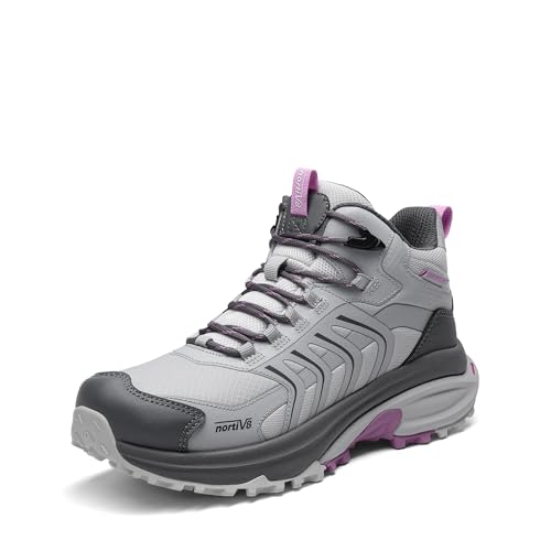 Image of NORTIV 8 Women's Hiking Boots Waterproof Lightweight Outdoor Trekking Non Slip Comfortable Camping Ankle Breathable Everyday Boot Armadillo FieldLite