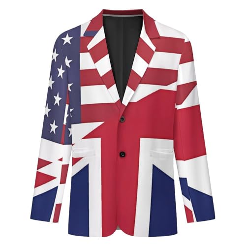 U.S.Britain Flag Men's Casual Blazers Slim Fit Sport Coats Blazer Two Buttons Suit Jacket for Work Party4