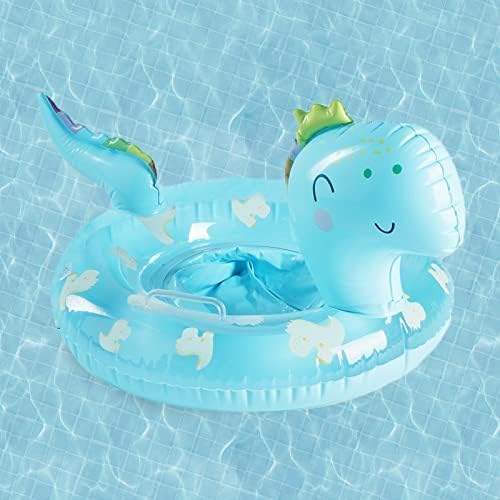 Xmasmate Baby Swimming Ring Floats - Inflatable Dinosaur Child Pool Float with Safety Seat for Toddler 12-36 Months,Children Waist Float Ring Pool Swim Water Beach Float Toys Party Supplies (Blue)