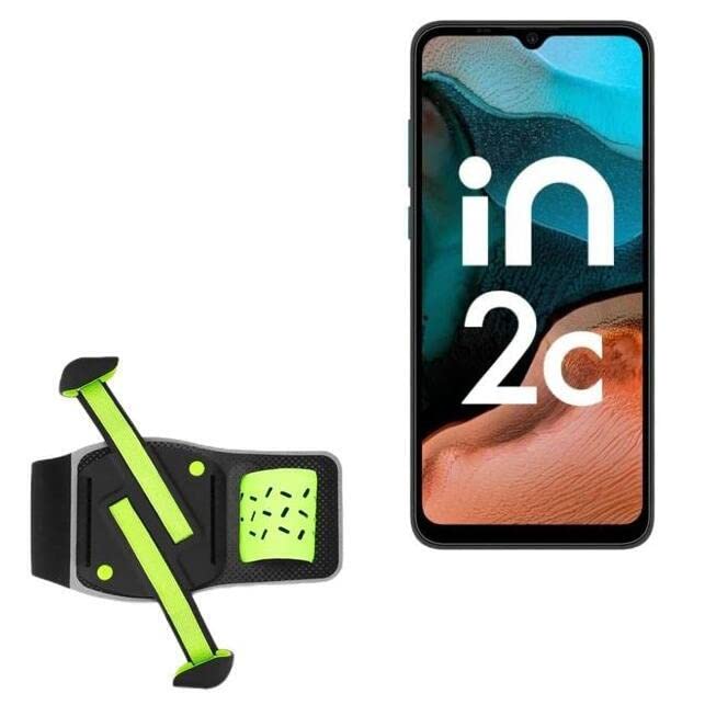 BoxWave Holster Compatible with Micromax in 2C - FlexSport Armband, Adjustable Armband for Workout and Running - Stark Green