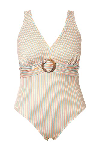Maillot de bain grandes tailles à bonnets souples et tissu rayé texturé