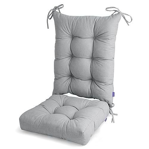 Sutteles Rocking Chair Cushion, Tufted Indoor/Outdoor Rocking Chair Cushions with Ties and Non-slip Bottom, Removable Adirondack Chair Cushion Set, Seat 17