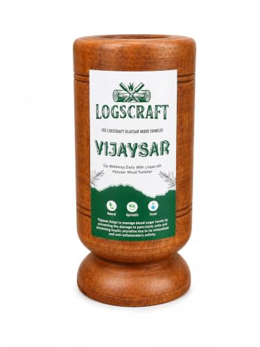 Image of Vijaysar Wooden Glass 100 ML for Diabetes and Blood Sugar Control | Lab Tested Natural Ayurvedic Vijayasar Wood Glass | Herbal Wooden Cup for Blood Sugar Support