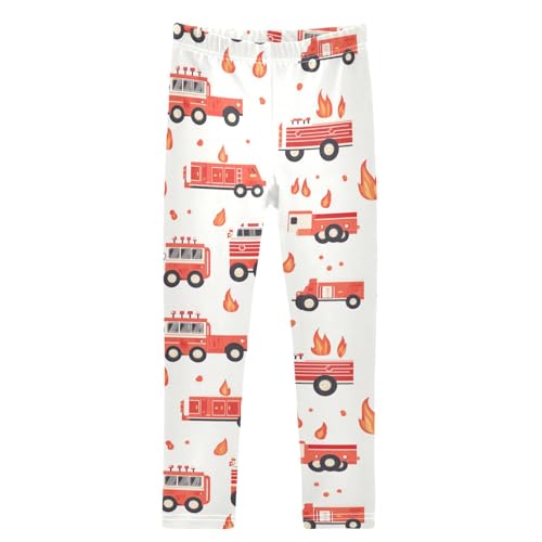 Boccsty Fire Engine Cars Trucks Girls Leggings Kids Yoga Pants Dance Active Tights 4T