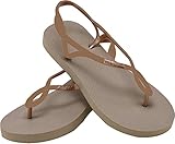 Robuste und weiche Sohle Cressi Damen Lady Flip Flop Marbella with Strap Premium Strandschuhe, Gold, 37/38