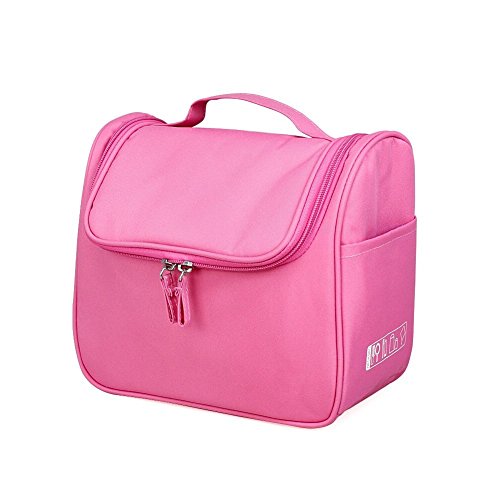 Huluwa Toiletry Bag, Multifunction Cosmetic Bag, Portable Makeup Pouch Waterproof Travel Hanging Organizer Bag for Women Men, Pink