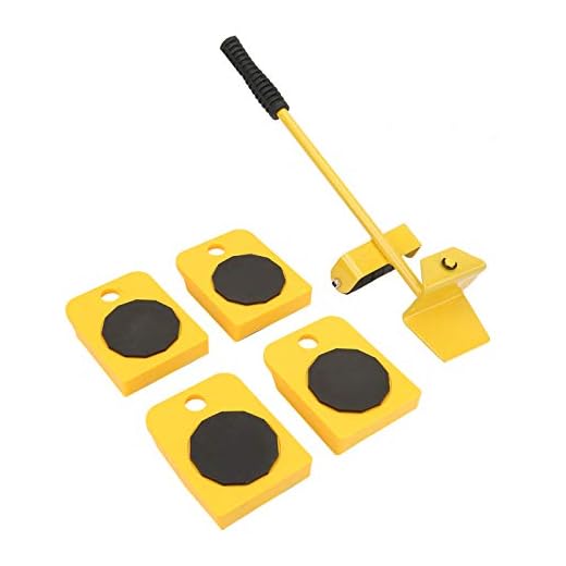 Arbetsbesparande 150 kg/330 lbs möbler transportset tunga föremål transport lätt att använda rullhjul gul för rörliga soffor kylskåp