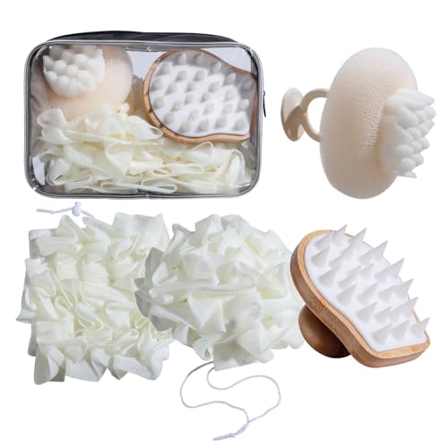 5 PCS Loofah Washcloth Combo Set