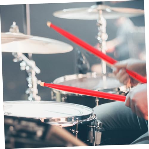 2 pares de baquetas de maple para percusión, color rojo, agarre suave antideslizante para batería miniatura 6