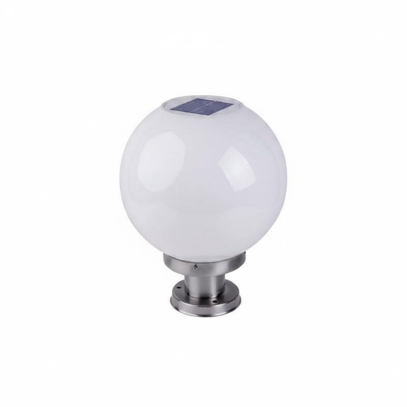 Automatic Charging Solar Post Cap Light Waterproof Globe Post Light Energy Saving Round Pillar Lamp IP65 for Fence, Courtyard, Garden, Gate, 20CM, Solar-image-33
