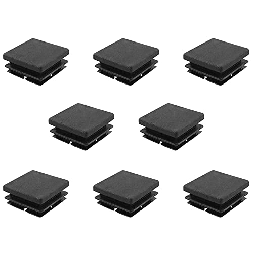 Image of ZYAMY 8pcs 1 Inch Square Plastic Plug Tubing End Cap 1 inchx1 inch Square Tubing Plug Cap for Square Tube, Black