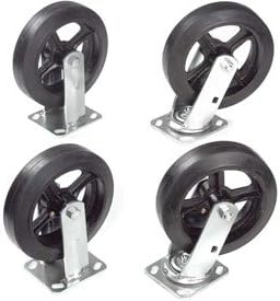 Global Industrial Mold-On Rubber Caster Kit 2 Swivel, 2 Rigid, 8" x 2"