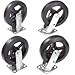 Global Industrial Mold-On Rubber Caster Kit 2 Swivel, 2 Rigid, 8
