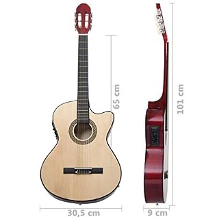 Guitare Acoustique, Guitare Western Cutaway Couleur Bois Clair pour Amateurs - Les Beatles, Paul McCartney, John Lennon, RIngo Starr, George Harrison Guitare Acoustique, Guitare Western Cutaway Couleur Bois Clair pour Amateurs – Image 3