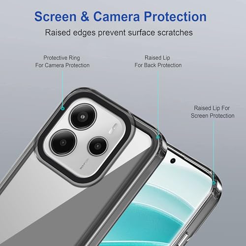 Image of Zapcase Back Case Cover for Mi Redmi Note 14 5G | Compatible for Mi Redmi Note 14 5G Back Cover | Case Cover with Camera Protection | (TPU + PC | Translucent Black)